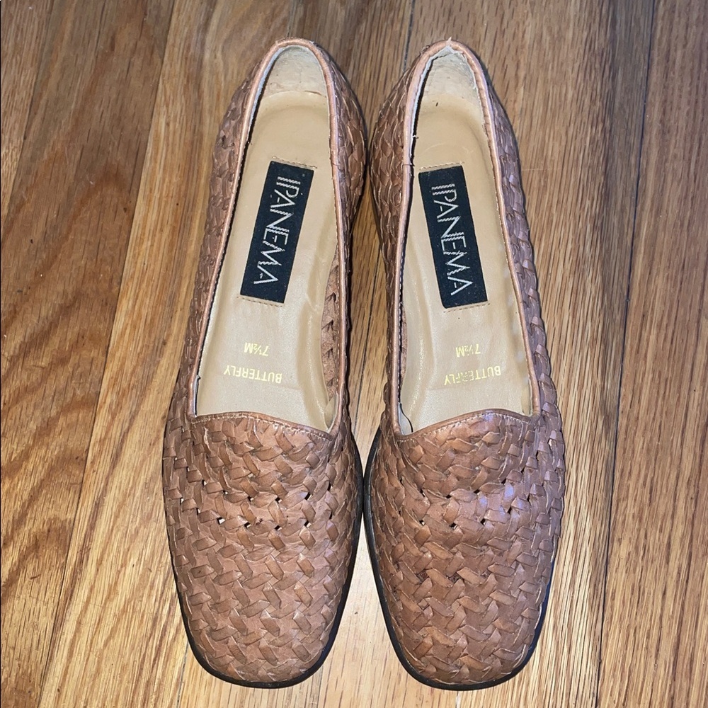 Ipanema Woven Brown Low Heel Shoes for Women. Leather. Size 7.5. Slip Ons.